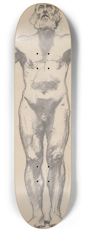Henri Lehmann - Nude Study of an Old Man 8.25 inch art skate deck