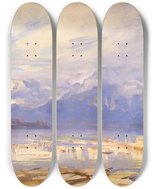 Triptych art skateboard deck of John Singer Sargent Sirmione by John Singer Sargent (1856-1925)