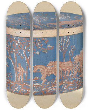 Triptych art skateboard deck of Walter Doran Bandbox_1 by Walter Doran