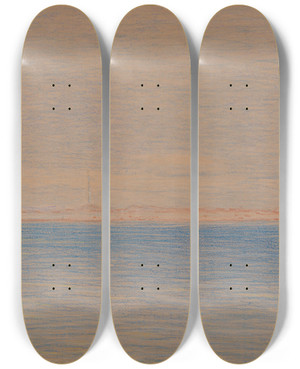 Triptych art skateboard deck of Karl Nordstrm Navigation Mark by Karl Nordstrom (1855-1923)