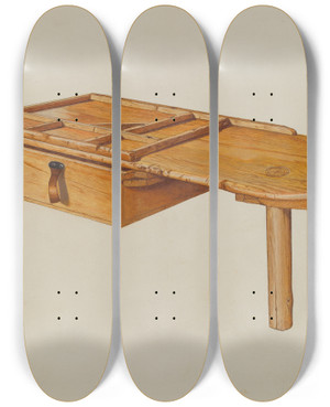 Triptych art skateboard deck of Albert Ryder Shoemakers Bench by Albert Ryder