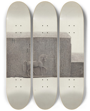Triptych art skateboard deck of Edward Digennero Stepping Stone by Edward Digennero