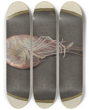 Triptych art skateboard deck of Jan Augustin Van Der Goes Garnaal by Jan Augustin van der Goes (1690-1700)