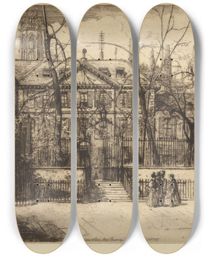 Triptych art skateboard deck of Percy Thomas The Temple London_4 by Percy Thomas