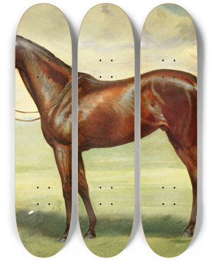 Triptych art skateboard deck of John Hanson Walker Jr Minoru by John Hanson Walker Jr (1844-1933)