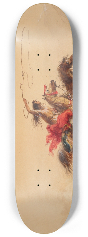 Alfred Jacob Miller - Lassoing Wild Horses 8.25 inch art skate deck Alfred Jacob Miller - Lassoing Wild Horses 8.25 inch art skate deck