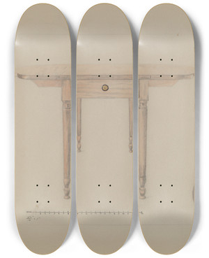 Triptych art skateboard deck of Edith Magnette Sheraton Table by Edith Magnette (20-)