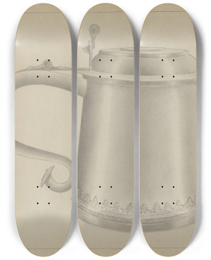 Triptych art skateboard deck of Karl Joubert Silver Tankard_2 by Karl Joubert