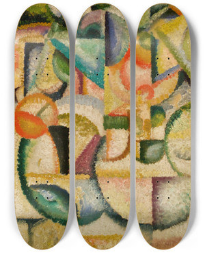 Triptych art skateboard deck of Amadeo De Souzacardoso Study A by Amadeo de Souza-Cardoso (1887-1918)