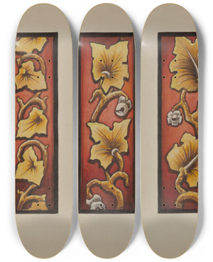 Triptych art skateboard deck of James Mclellan Painted Glass_1 by James Mclellan