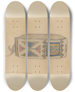 Triptych art skateboard deck of George B Wally Armband by George B Wally