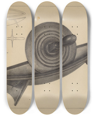 Triptych art skateboard deck of Herman Bader Coffee Grinder_2 by Herman Bader