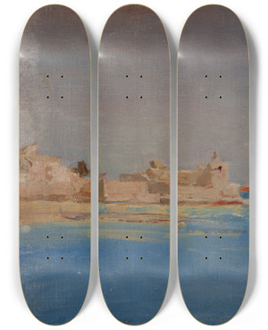 Triptych art skateboard deck of Jan Cigliski Syracuse by Jan Ciaglinski (1858-1913)