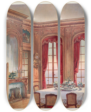 Triptych art skateboard deck of Georges Rmon Salle A Manger Louis Xiv Provenant De La Vente Lelong by Georges Remon (1889-1963)