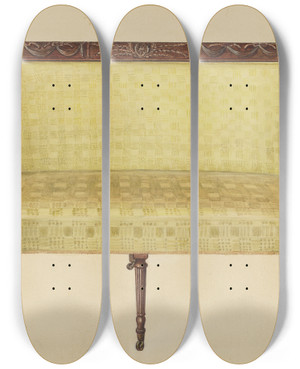 Triptych art skateboard deck of Bernard Gussow Sofa_2 by Bernard Gussow