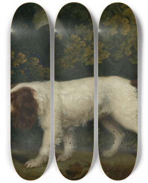 Triptych art skateboard deck of Sawrey Gilpin A Spaniel In A Landscape by Sawrey Gilpin (1733-1807)