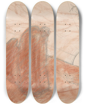 Triptych art skateboard deck of Jules Schmalzigaug Landscape_2 by Jules Schmalzigaug (1882-1917)