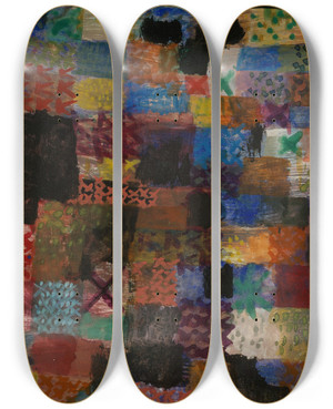 Triptych art skateboard deck of Paul Klee Deep Pathos by Paul Klee (1879-1940)