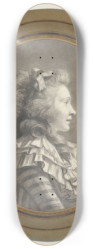 Henri-Pierre Danloux - Portrait of a Young Lady in Profile 8.25 inch art skate deck