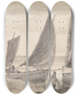 Triptych art skateboard deck of Thomas Hastings Hastings 30 September 1820 by Thomas Hastings (1778-1854)