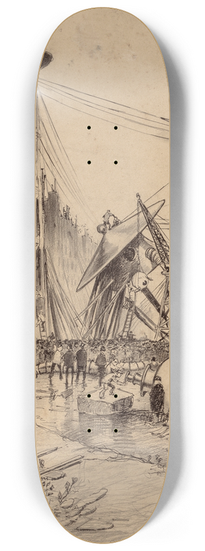 Henrique Alvim Corra - Humans Dissecting Martian War Machines 8.25 inch art skate deck