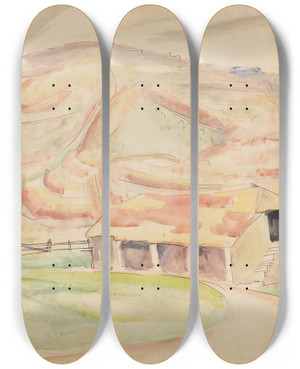 Triptych art skateboard deck of Frederick Porter Sketchbook 3 by Frederick Porter (1883-1944)
