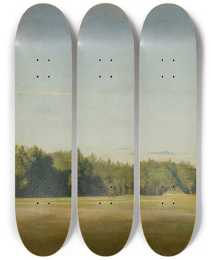 Triptych art skateboard deck of Christen Dalsgaard Landscape by Christen Dalsgaard (1824-1907)