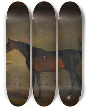 Triptych art skateboard deck of John Ferneley The Bay Easton In His Stable by John Ferneley (1782-1860)