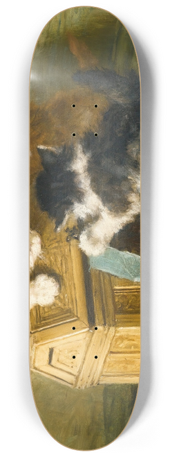 Henritte Ronner-Knip - Three Kittens With A Casket And Blue Ribbon 8.25 inch art skate deck