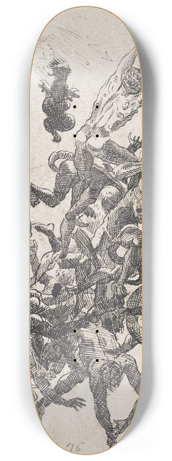 Henry Fuseli - Fall of hell from the damned 8.25 inch art skate deck
