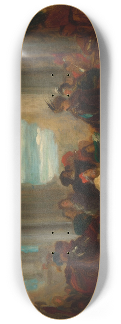 Henryk Rodakowski - Count Wilczek beseeching king John Sobieski to help Vienna against the Turks, sketch 8.25 inch art skate deck
