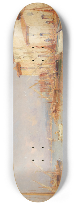 Henry Malfroy - A View of a Southern Harbour 8.25 inch art skate deck