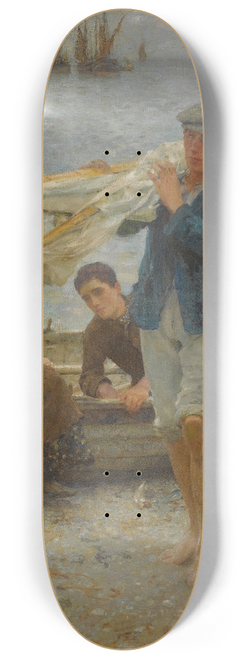 Henry Scott Tuke - Return From Fishing 8.25 inch art skate deck
