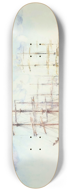 Henry Scott Tuke - Windjammers At Anchor In Carrick Roads 8.25 inch art skate deck