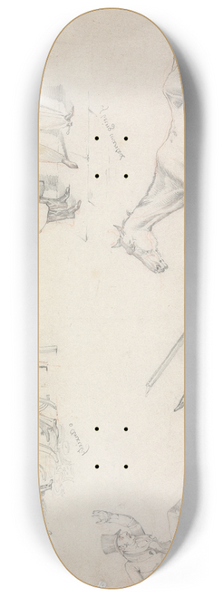 Henry Thomas Alken - Symptoms: of Being Wanted, of Anxiety, of a Has Been, of Duck Catching 8.25 inch art skate deck