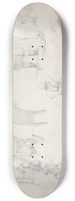 Henry Thomas Alken - Symptoms: of Entering Quod, of a Hunting Story, of a Gig and Pair, of Wont Go, of Been in Quod some Tome 8.25 inch art skate deck