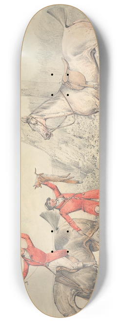 Henry Thomas Alken - The Death; Huntsman Holding Fox Aloft 8.25 inch art skate deck