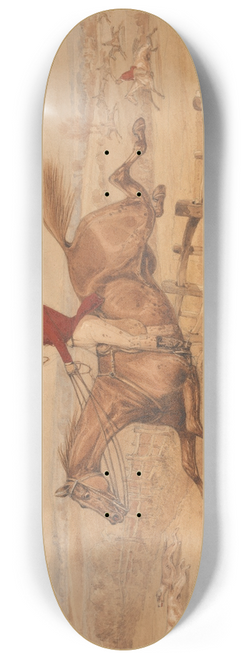 Henry Thomas Alken - Topping a Flight of Rails and Coming Well into the Next Field 8.25 inch art skate deck