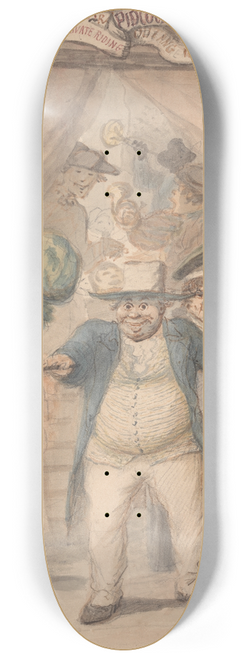Henry William Bunbury - Entrance to Pidcocks Exhibition Tent at a Fair 8.25 inch art skate deck