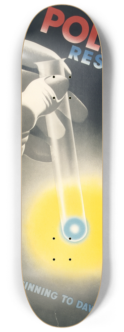 Herbert Bayer - Polio research a light is beginning to dawn 8.25 inch art skate deck