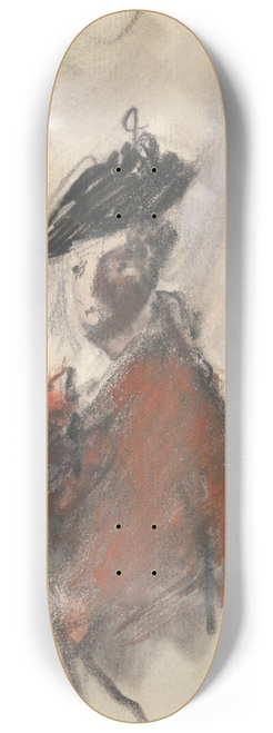 Hercules Brabazon Brabazon - Study after Joshua Reynoldss Portrait of Cornet Nehemiah Winter, 11th Dragoons 8.25 inch art skate deck