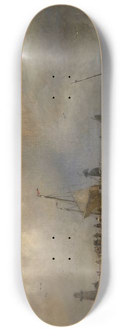 Hermann Ottomar Herzog - The Return from Fishing 8.25 inch art skate deck