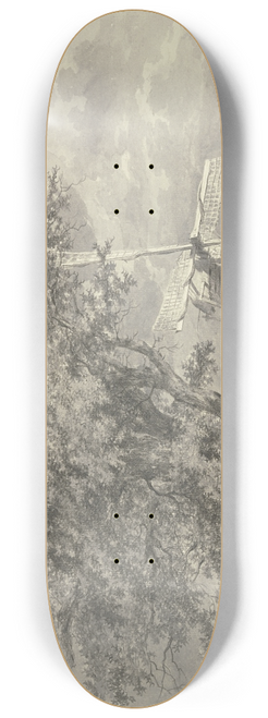 Hermanus van Brussel - Windmhle bei einem Eichbaum 8.25 inch art skate deck
