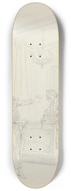 Hubert-Franois Gravelot - Calmine, quel objet vient Effrayer ma vue 8.25 inch art skate deck