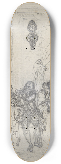 Hubert-Franois Gravelot - Study for a frontispiece for Histoire de Miss Jenny 8.25 inch art skate deck