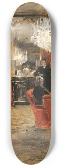 Hugo Birger - Interior from the Frstenbergs Home by Electric Light 8.25 inch art skate deck