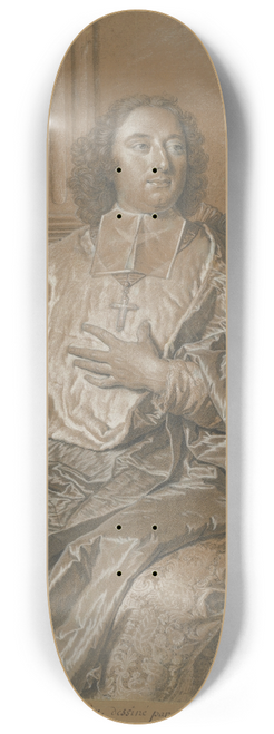 Hyacinthe Rigaud - Monseigneur Charles de Saint-Albin, Archbishop of Cambrai 8.25 inch art skate deck