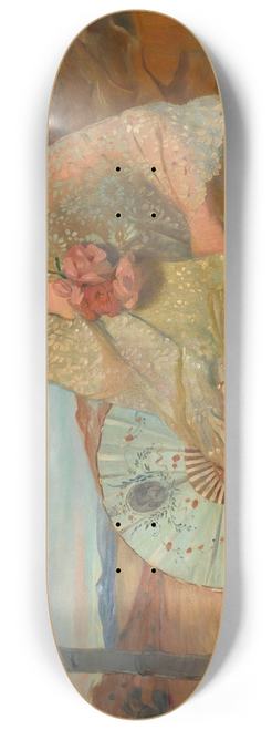 Ignacio Zuloaga - Joven sentada con un perro (seated woman with dog) 8.25 inch art skate deck