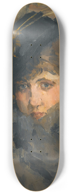Isaac Israls - A lady in a hat with a fur collar 8.25 inch art skate deck
