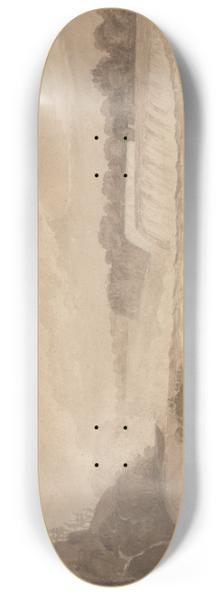 Isaac Weld - View of Niagara Falls with the Falls in the Background, Right, and Landscape with Houses in the Foreground 8.25 inch art skate deck